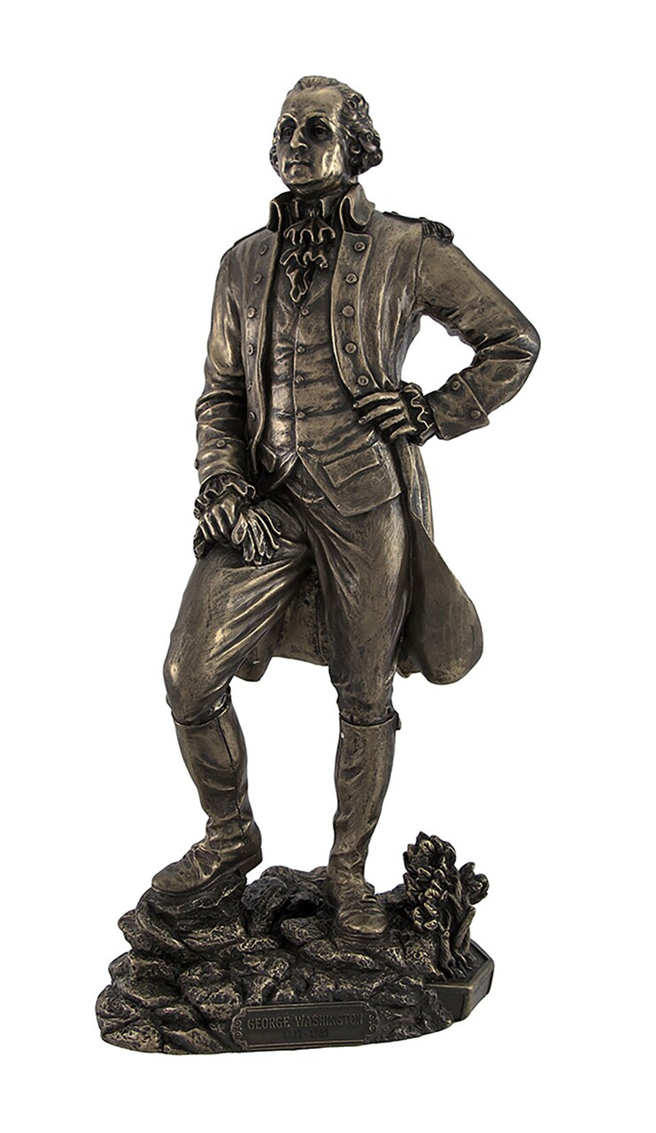 Bronzed President George Washington Standing Triumphantly Statue
